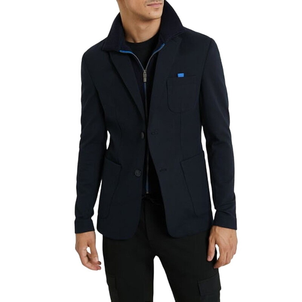 Desigual Mens Blazer XS Navy Puffer Inset New